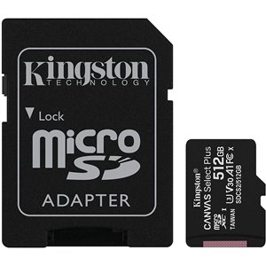 Memoria Micro SD Kingston Canvas Select Plus 512Gb Clase 10 - Compulider