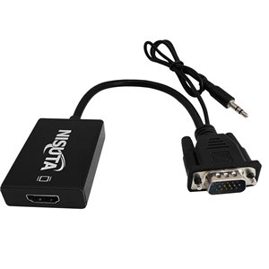 Conversor VGA a HDMI Full HD + Audio Nisuta NSCOVGHD4 - Compulider